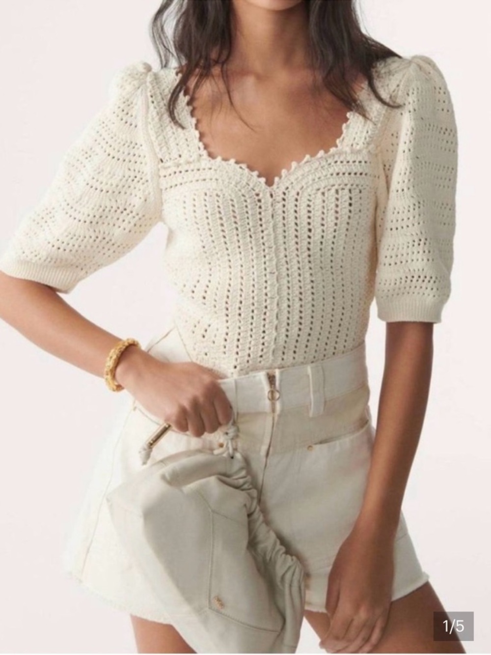 BA&SH Kamil crochet top
